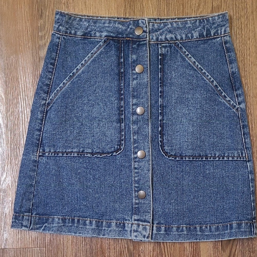 Forever 21 Blue‎ A-Line Cargo Skirt